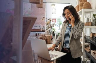 Small Business Owner on Phone